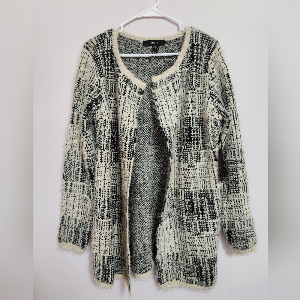 Forever 21 Sweater Cardigan Soft White and Black Size Large Brand New